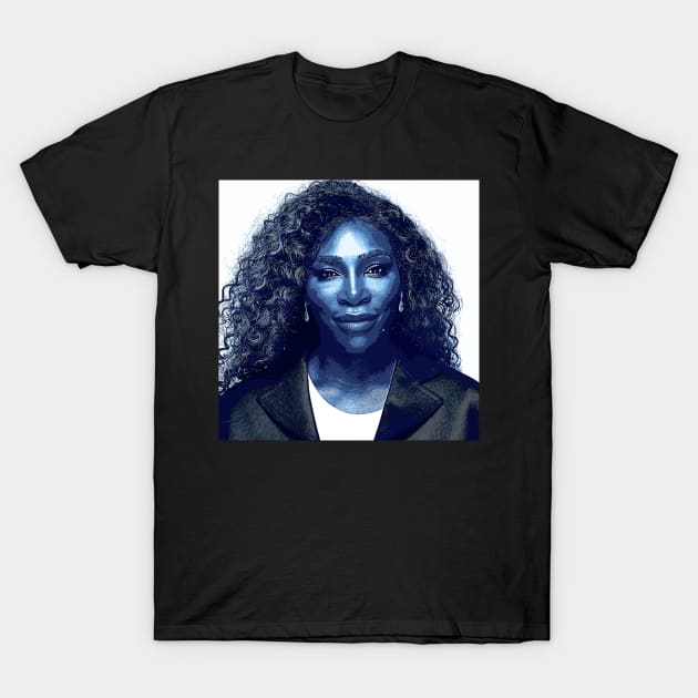 Serena Williams Portrait T-Shirt by TRNCreative